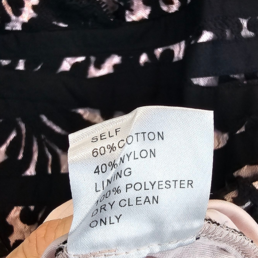 Tadashi Shoji Black Lace Overlay Cocktail Dress 16 Elegant Romantic Sheath - Picture 14 of 14